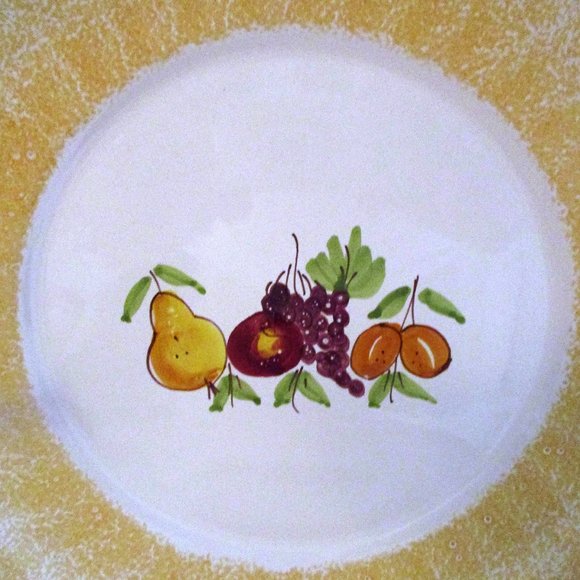 Vintage Italian Hand-Painted Fruit Pottery Display Plates, S/4 - Picture 2 of 5